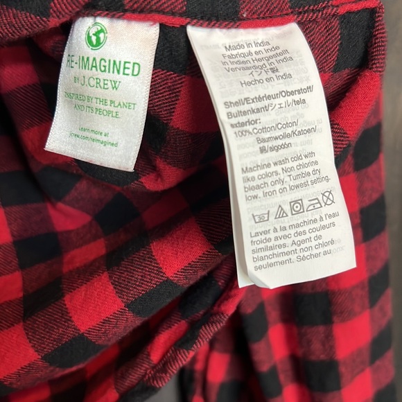 J. Crew Men's Red & Black Buffalo Check Oxford Slim Fit Button Up Shirt Size XL - Picture 3 of 4
